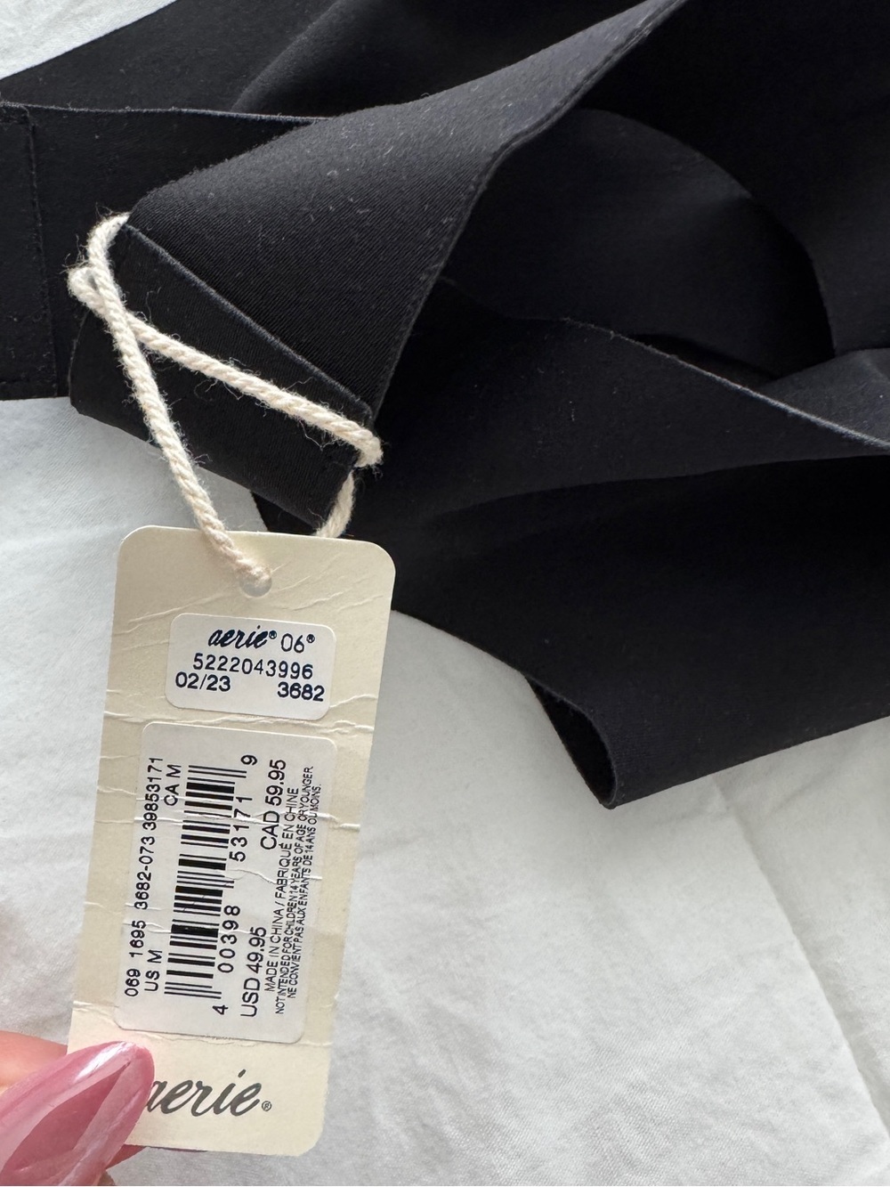 Aerie Women’s One Piece Bodysuit Black Solid Size M Mild Compression Wireless - Picture 3 of 3